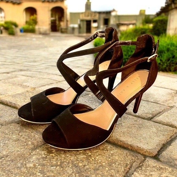 Kellie & KatieElegant Black Strappy Heels sz 9.5 nwob - Picture 1 of 3